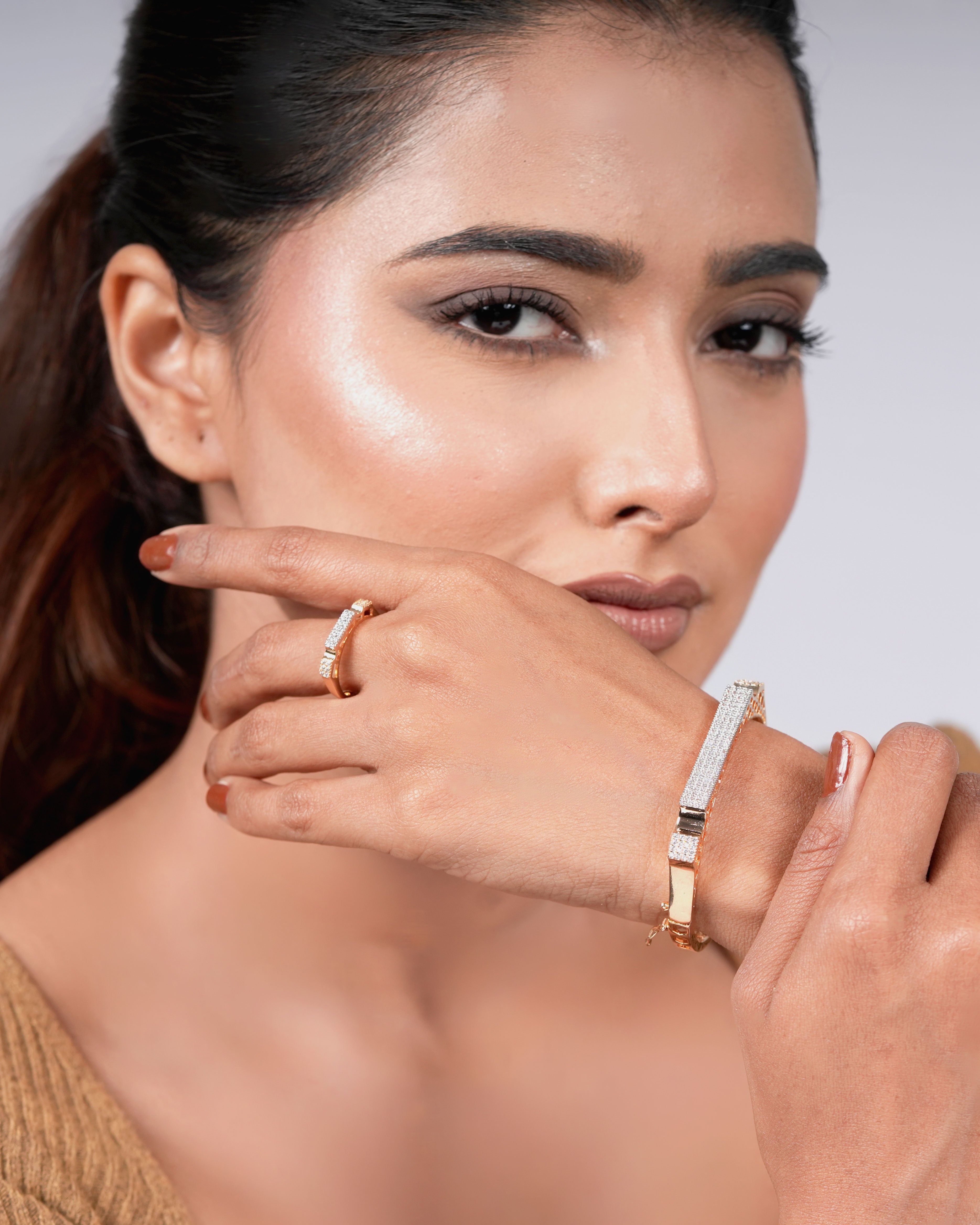 Stylish Kada Bracelet With Ring – Trendy Jewelry for Women & Girls