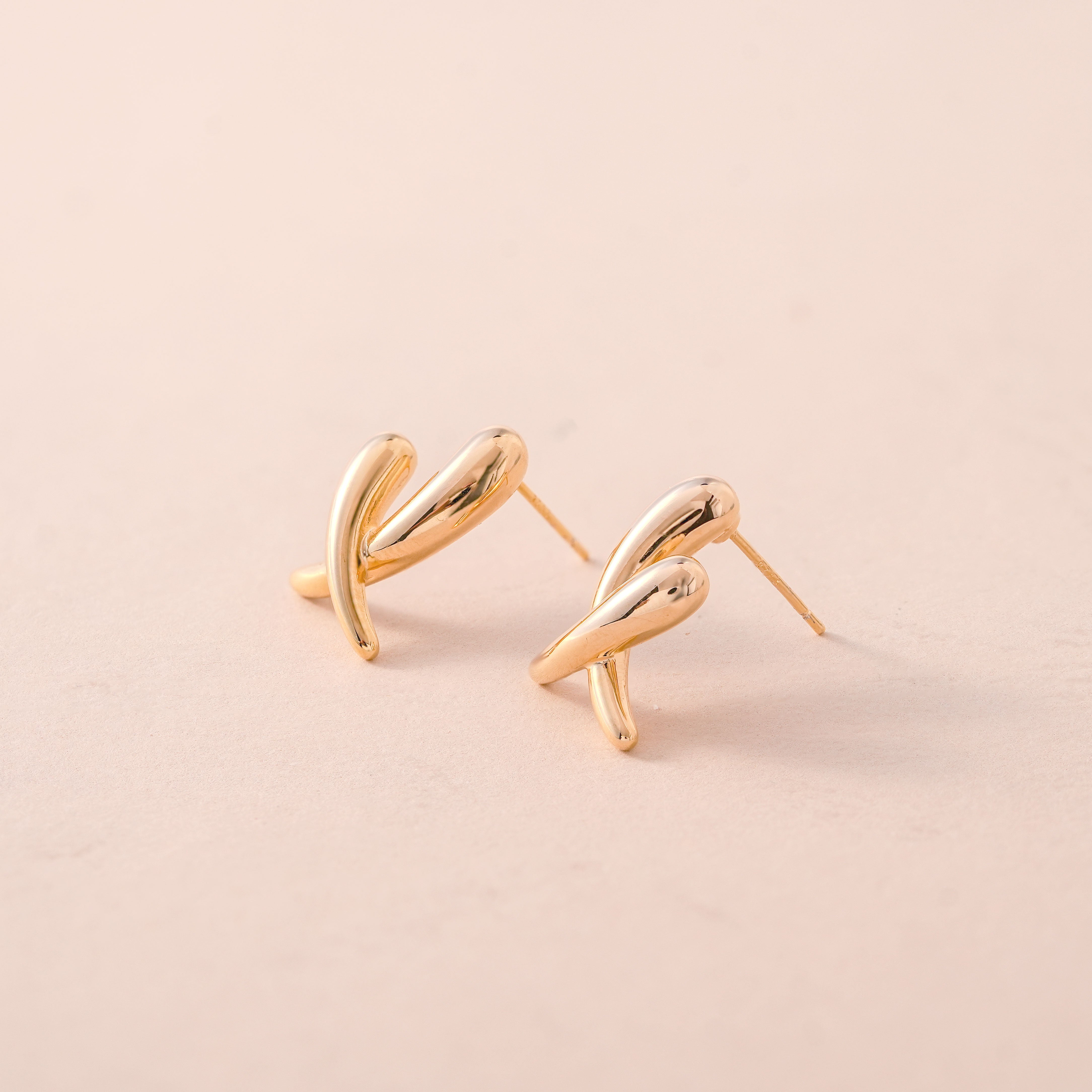 Elegant Two Cross Line Earrings – Fashion Statement Jewellery for Women