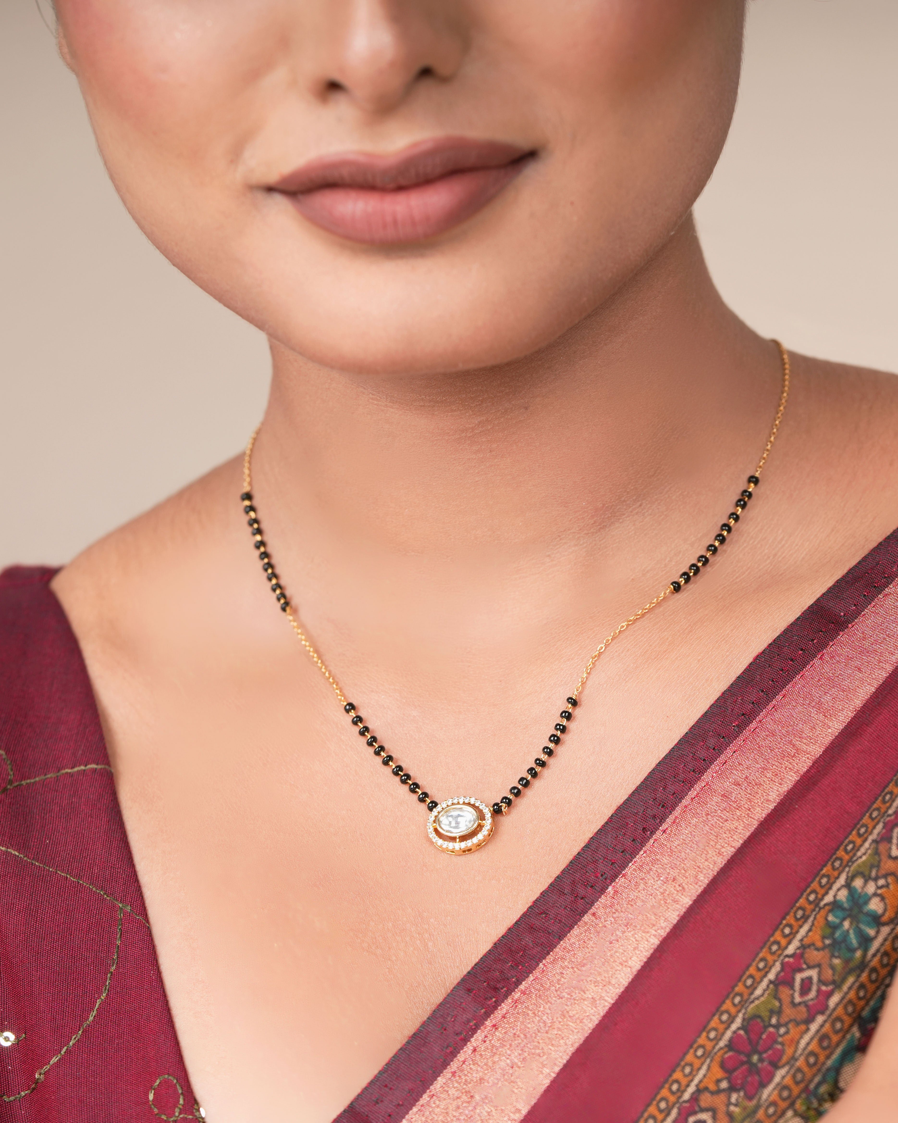 Elegant  Circle Diamond Mangalsutra Necklace – Traditional & Stylish Jewellery for Women