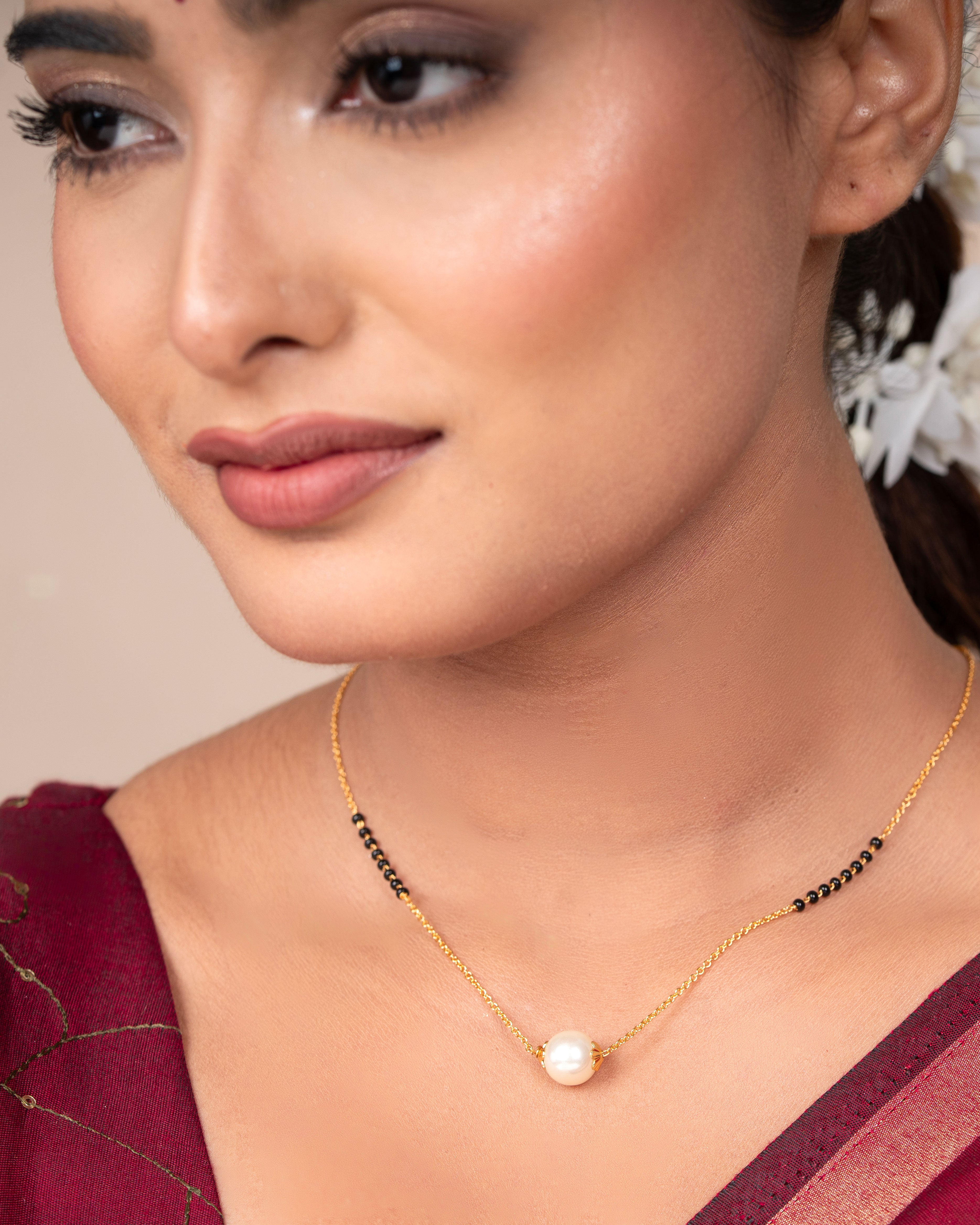 Elegant White Jams Diamond Mangalsutra Necklace – Traditional & Stylish Jewellery for Women