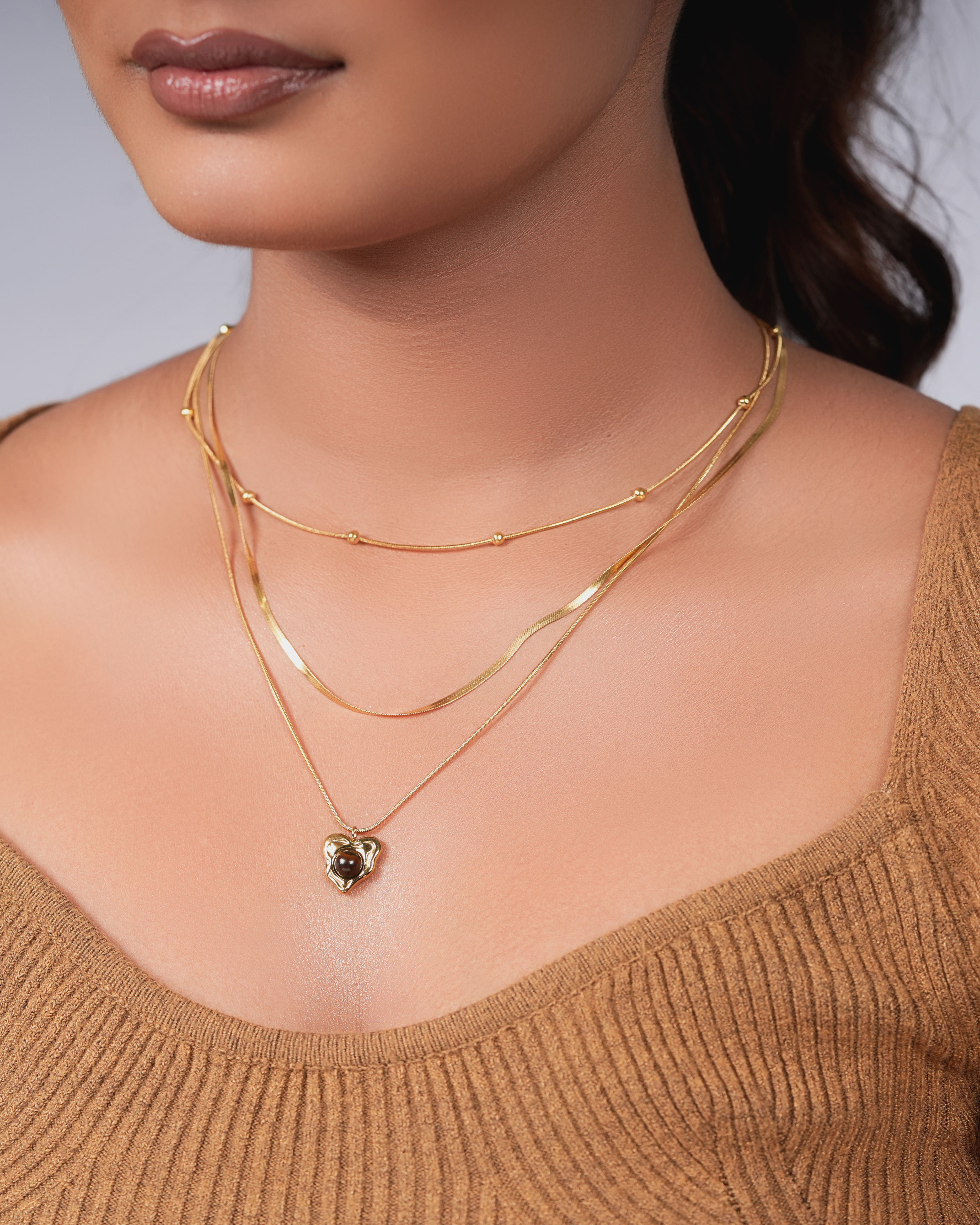 Triple Layer Hypoallergenic Anti Tarnish Necklace
