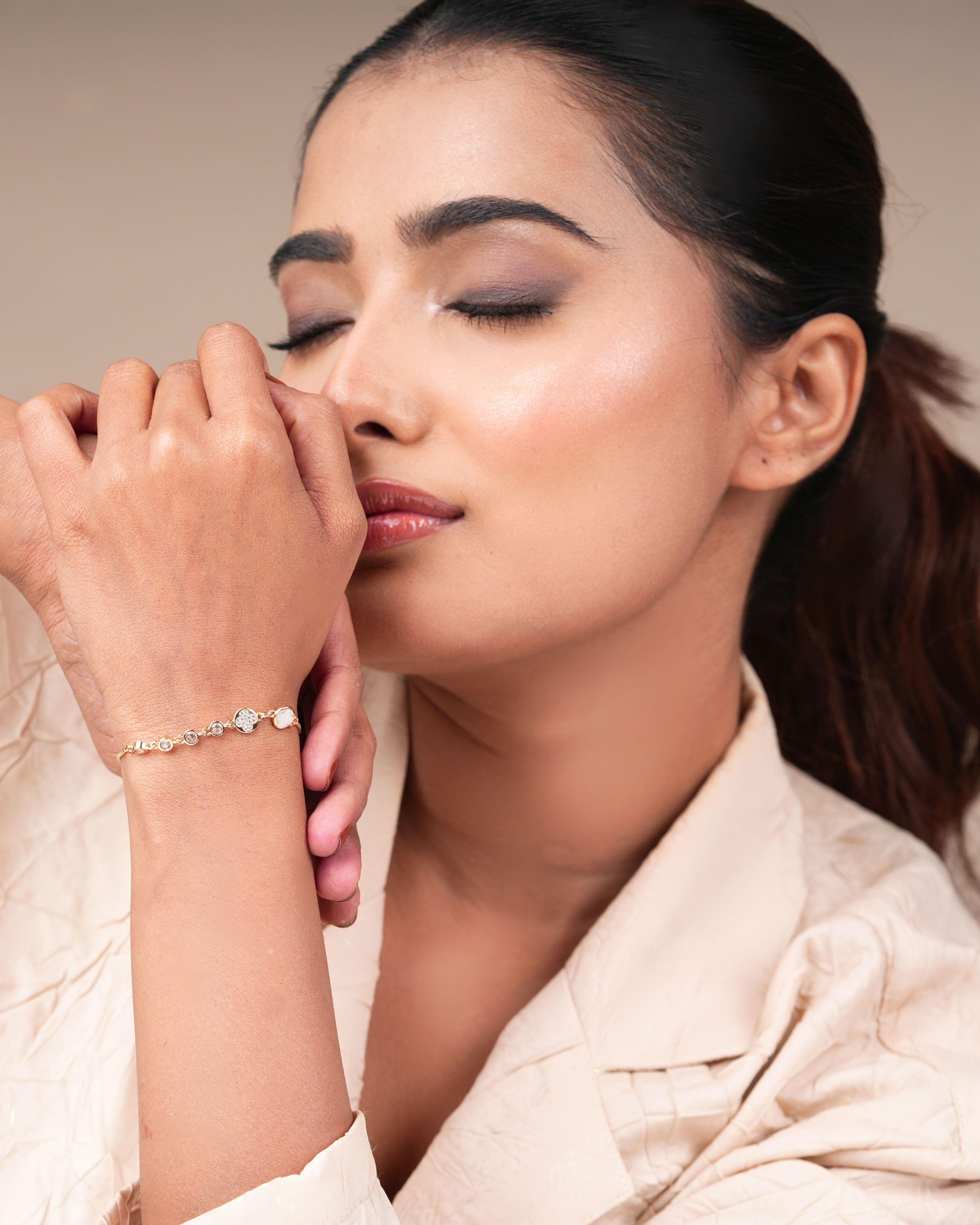 Stylish  Plus Sign Bracelet – Trendy Jewellery for Women & Girls