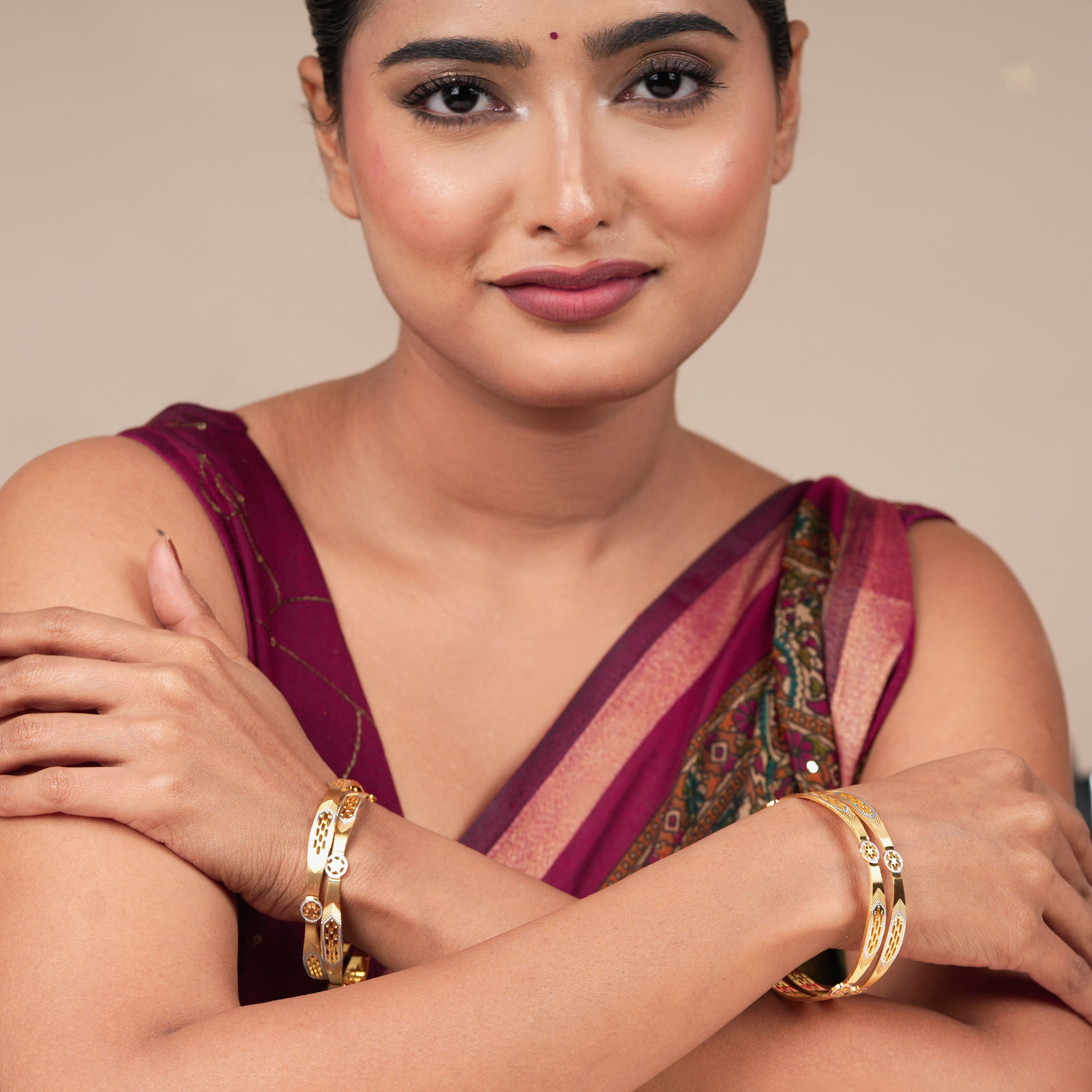 Classic Diamond Band Bangles – Timeless Elegance for Women