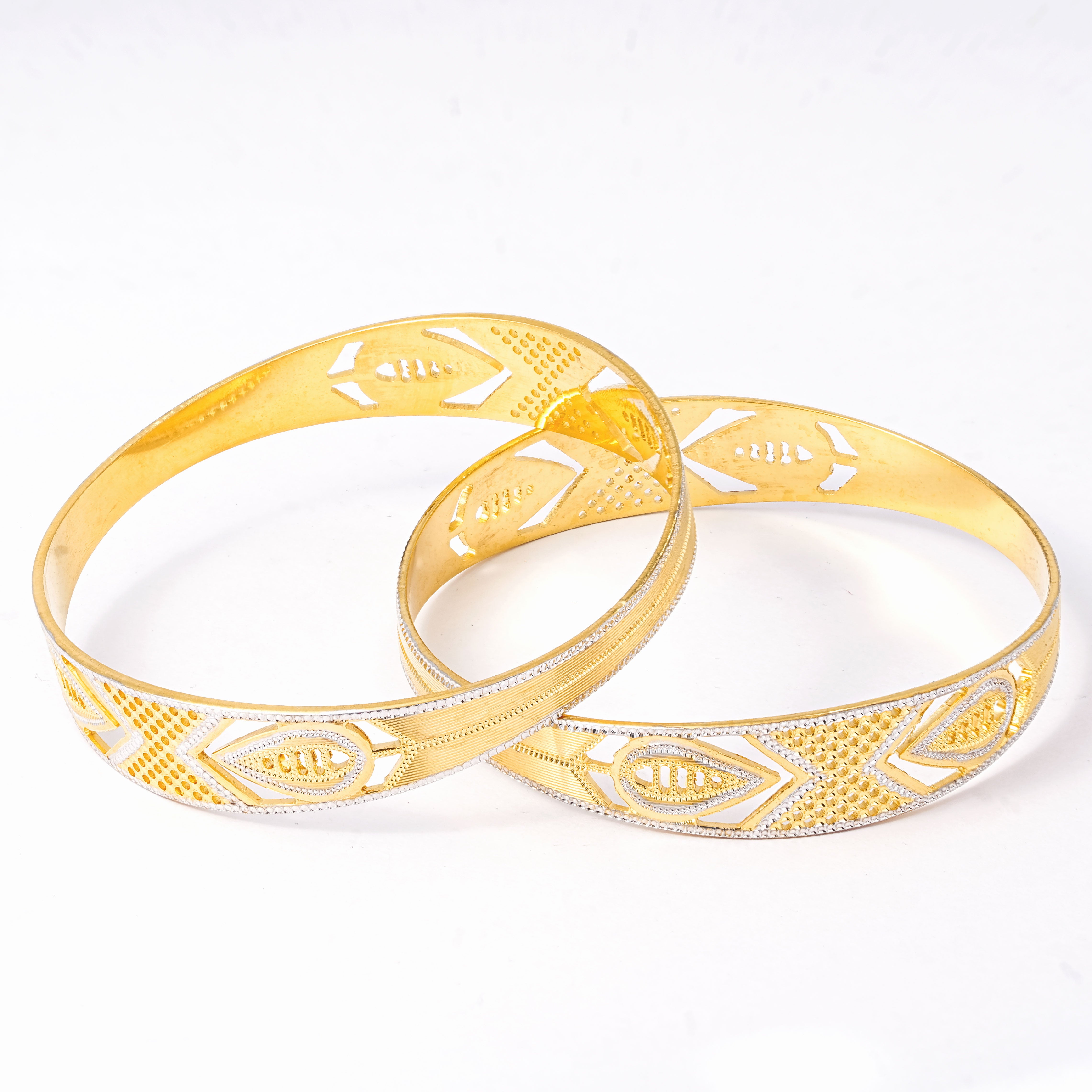 Classic Leaf Line Diamond Band Bangles – Timeless Elegance for Women