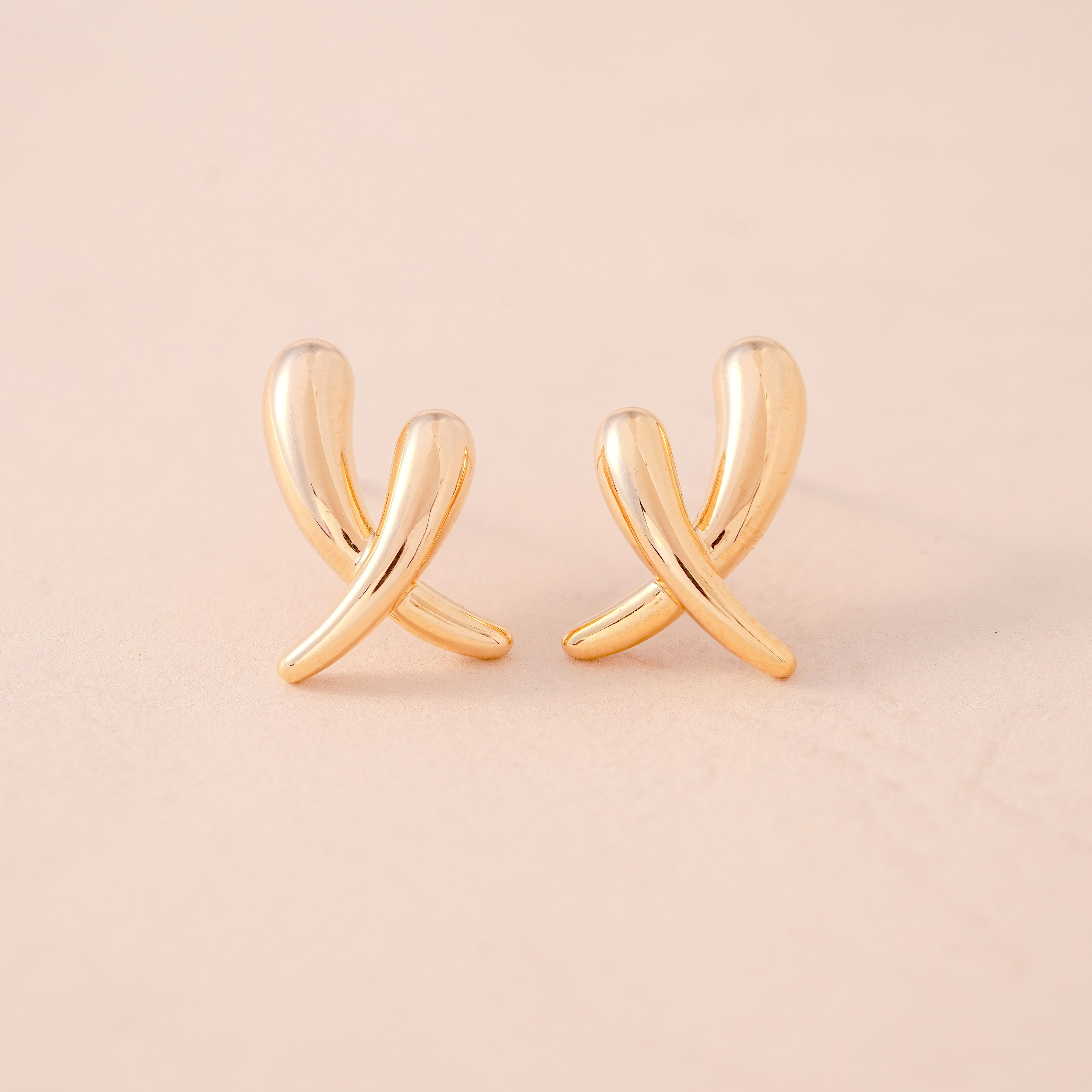 Elegant Two Cross Line Earrings – Fashion Statement Jewellery for Women