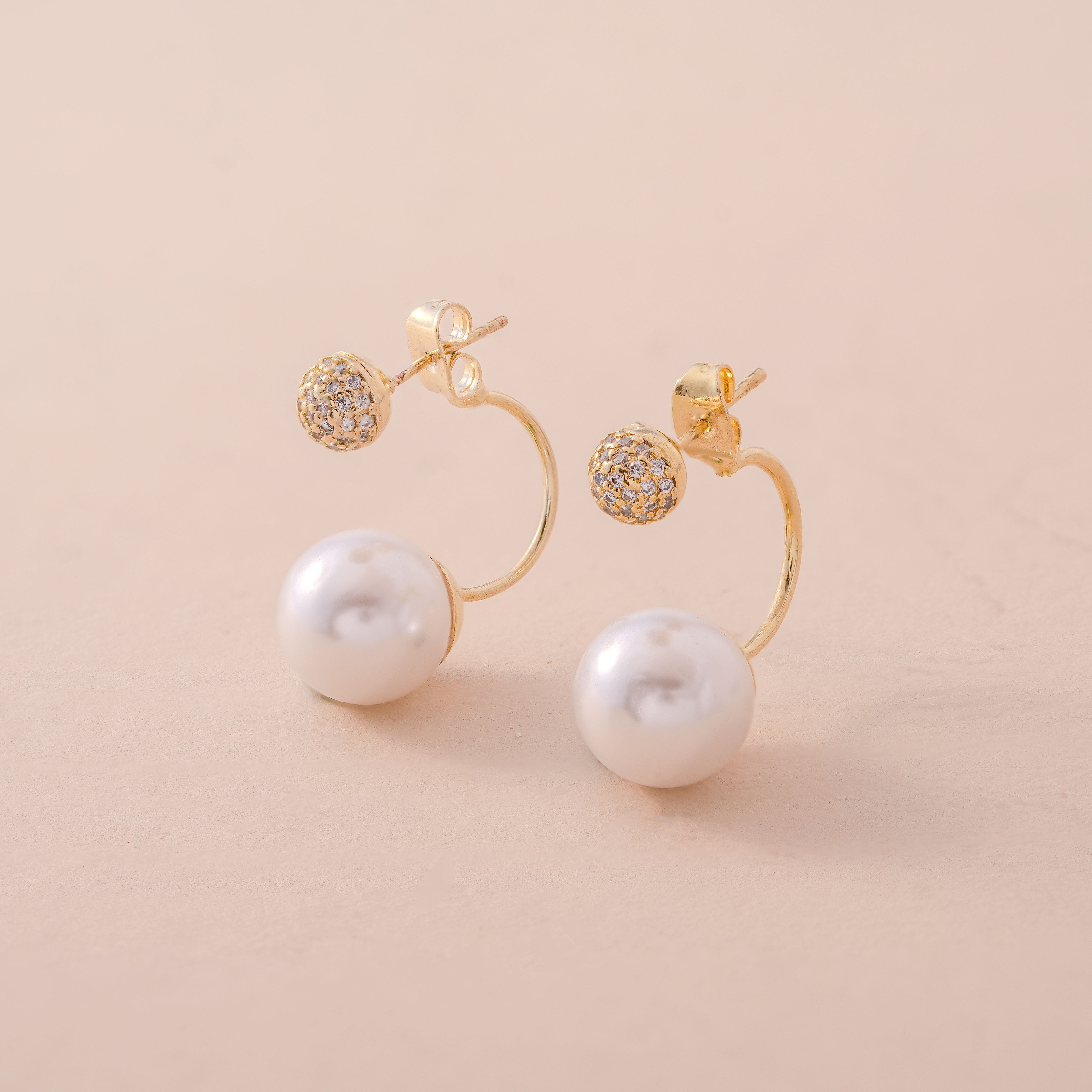 Elegant White Stone Earrings – Fashion Statement Jewellery for Women