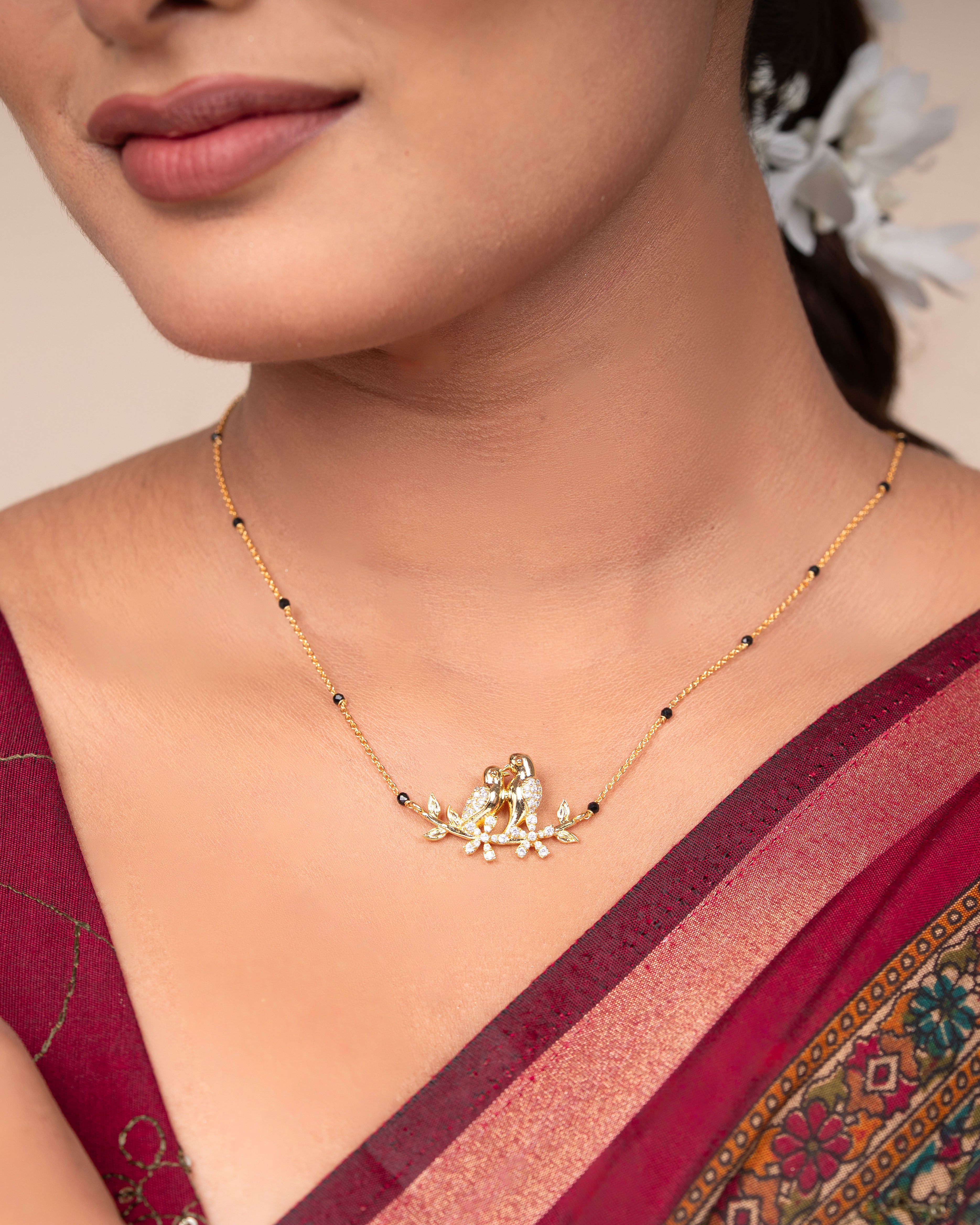 Elegant Birds Diamond Mangalsutra Necklace – Traditional & Stylish Jewellery for Women
