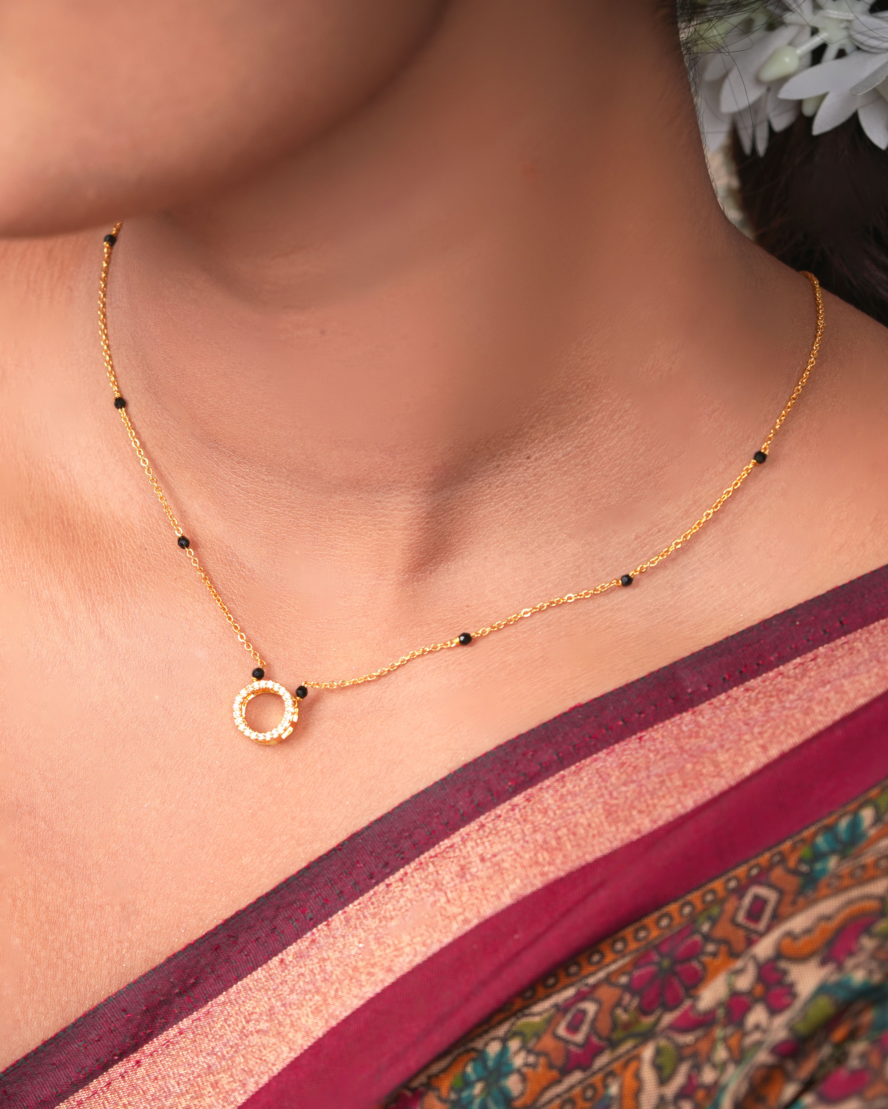 Elegant Circle Type Diamond Mangalsutra Necklace – Traditional & Stylish Jewellery for Women