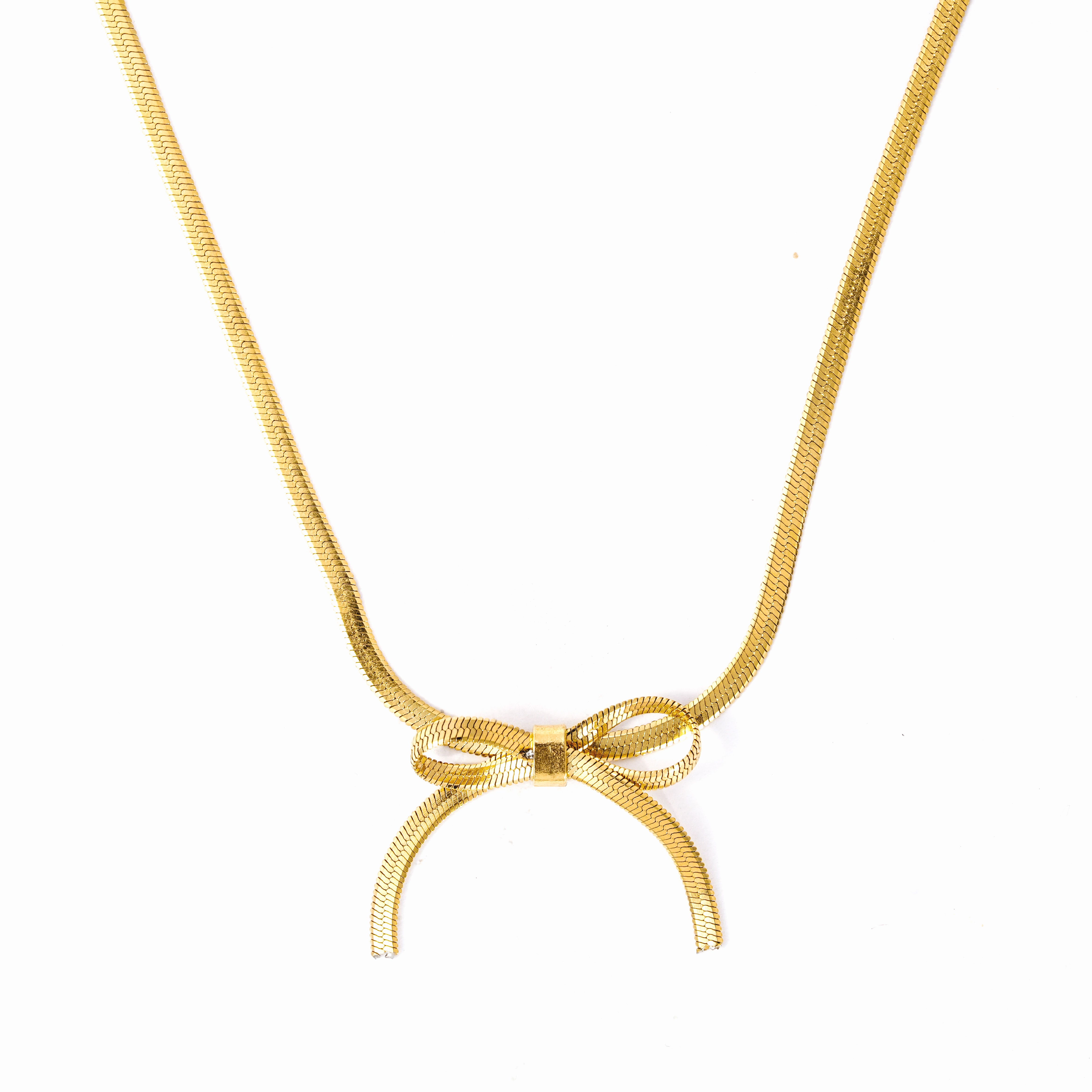 Bowknot Snake Chain Anti Tarnish Necklace