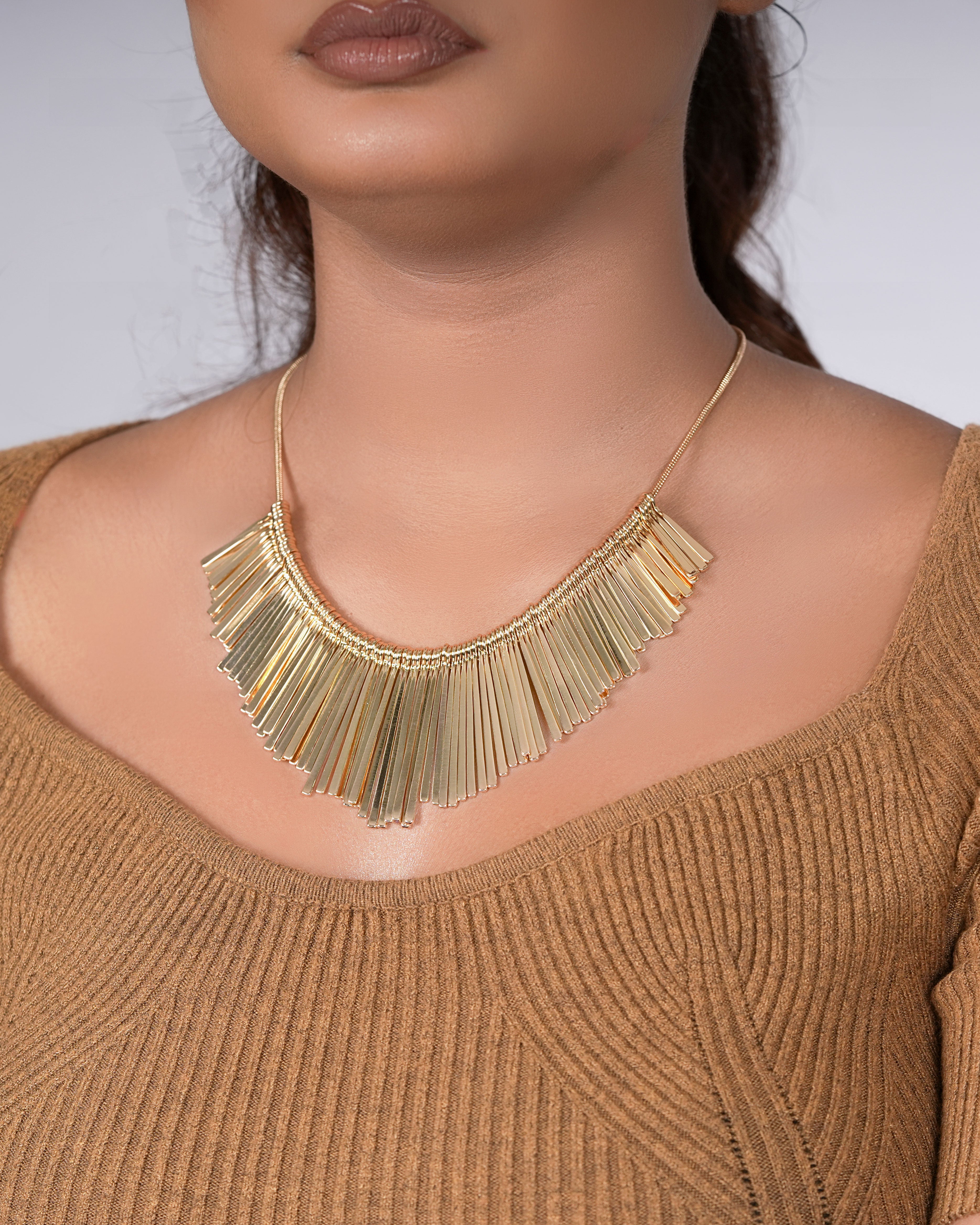 Golden Stick Greek Goddess Necklace for Women & Girls