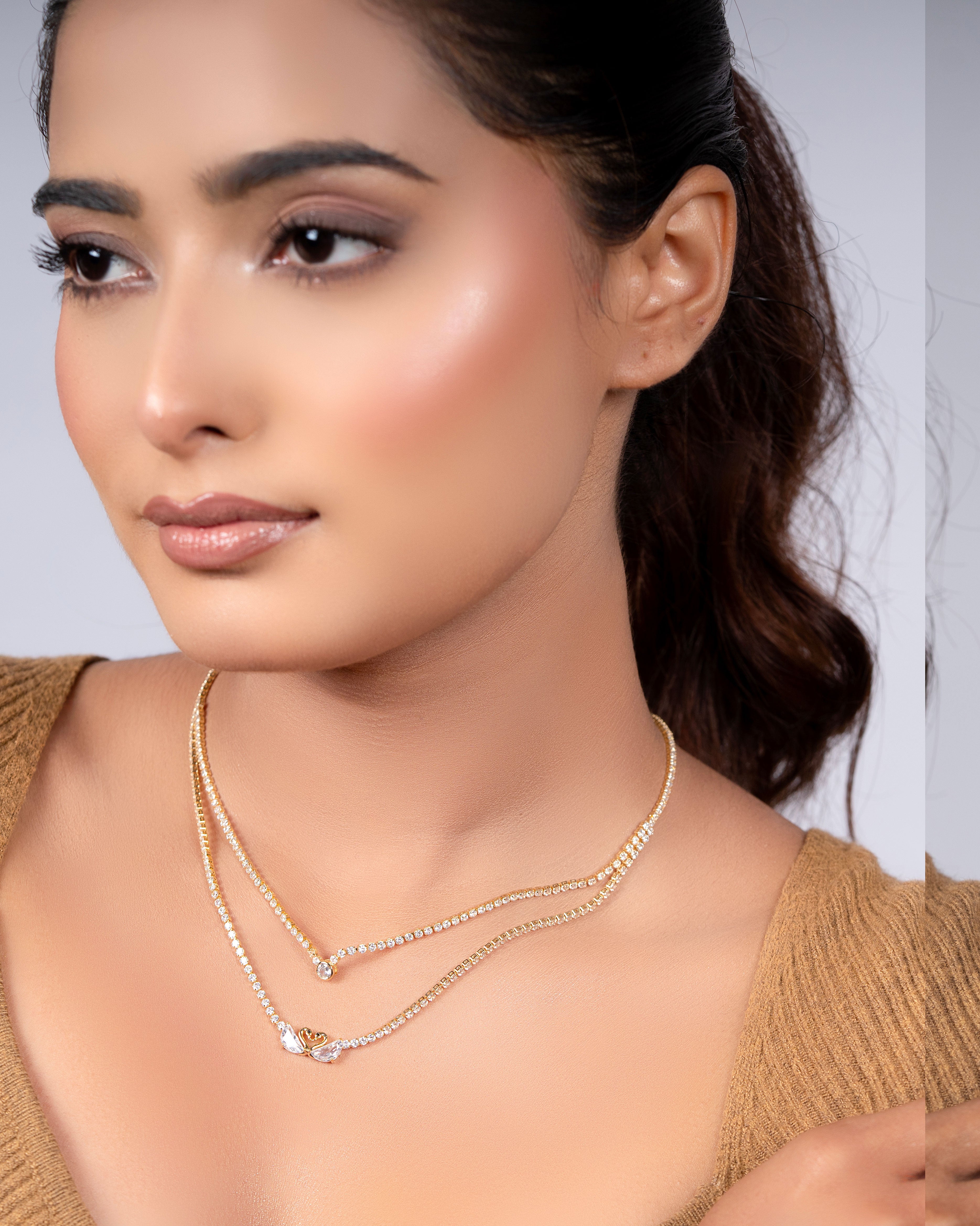 Double Layer Swan Anti Tarnish Necklace
