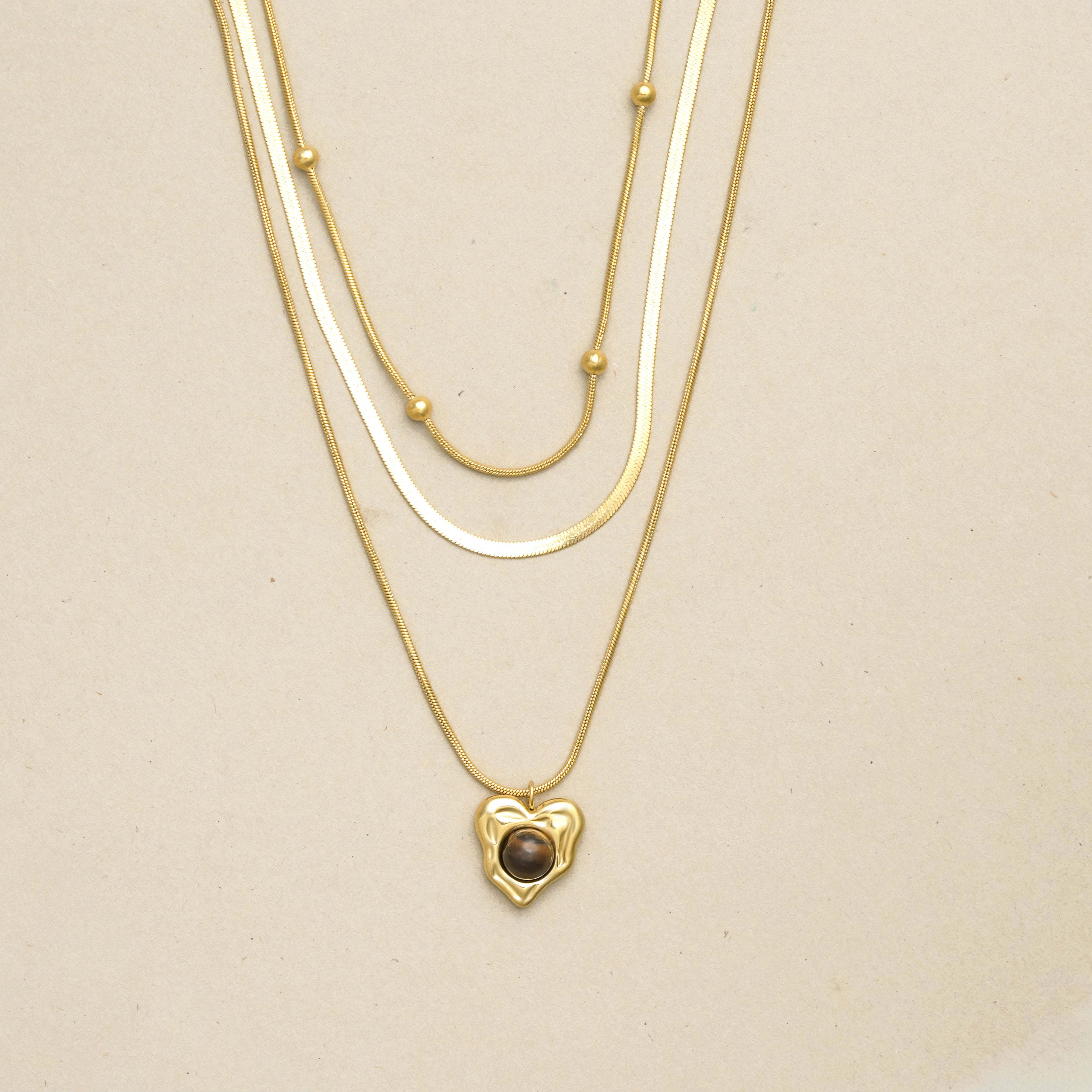Triple Layer Hypoallergenic Anti Tarnish Necklace