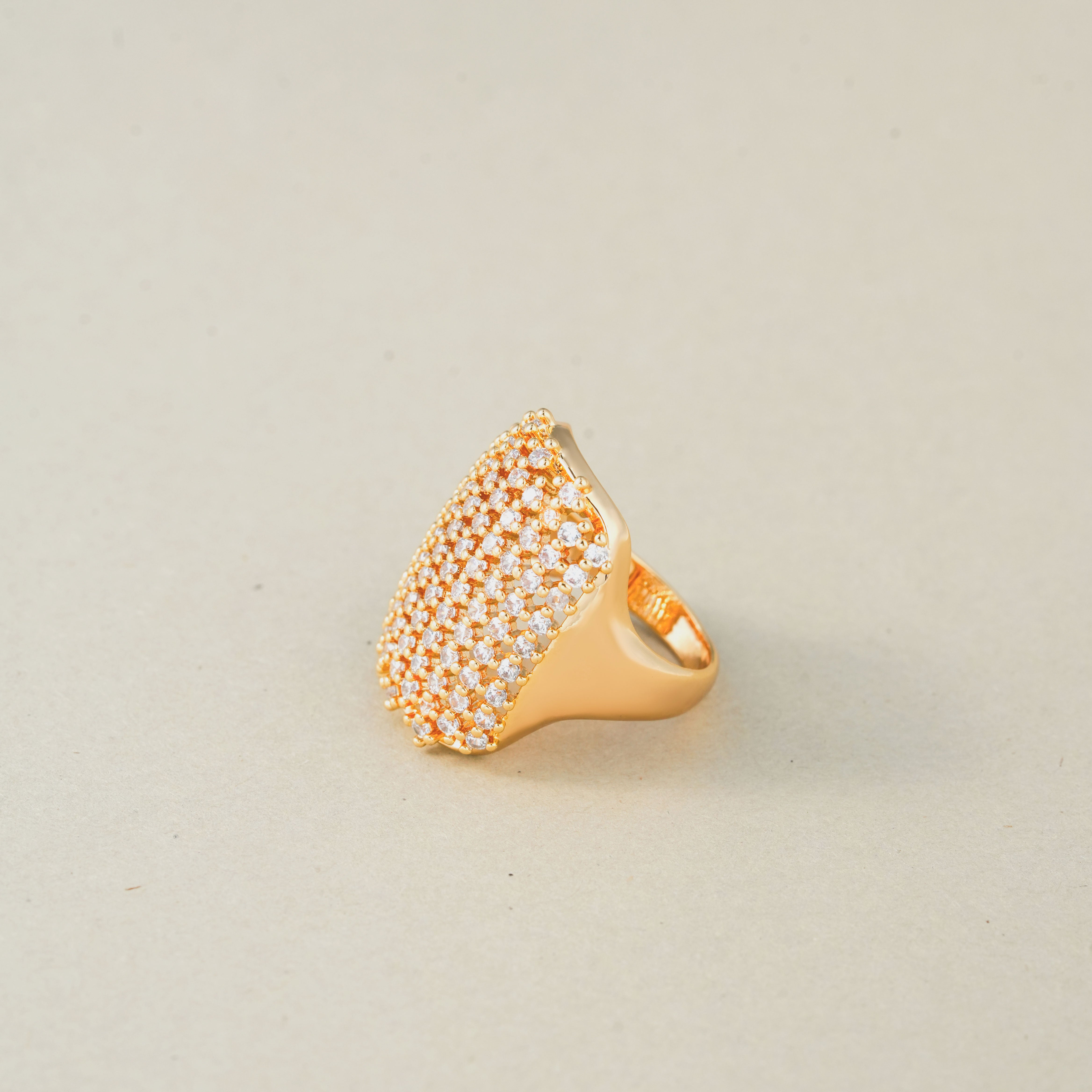 Elegant Dimond Shield Ring – Stylish Jewelry for Women & Girls