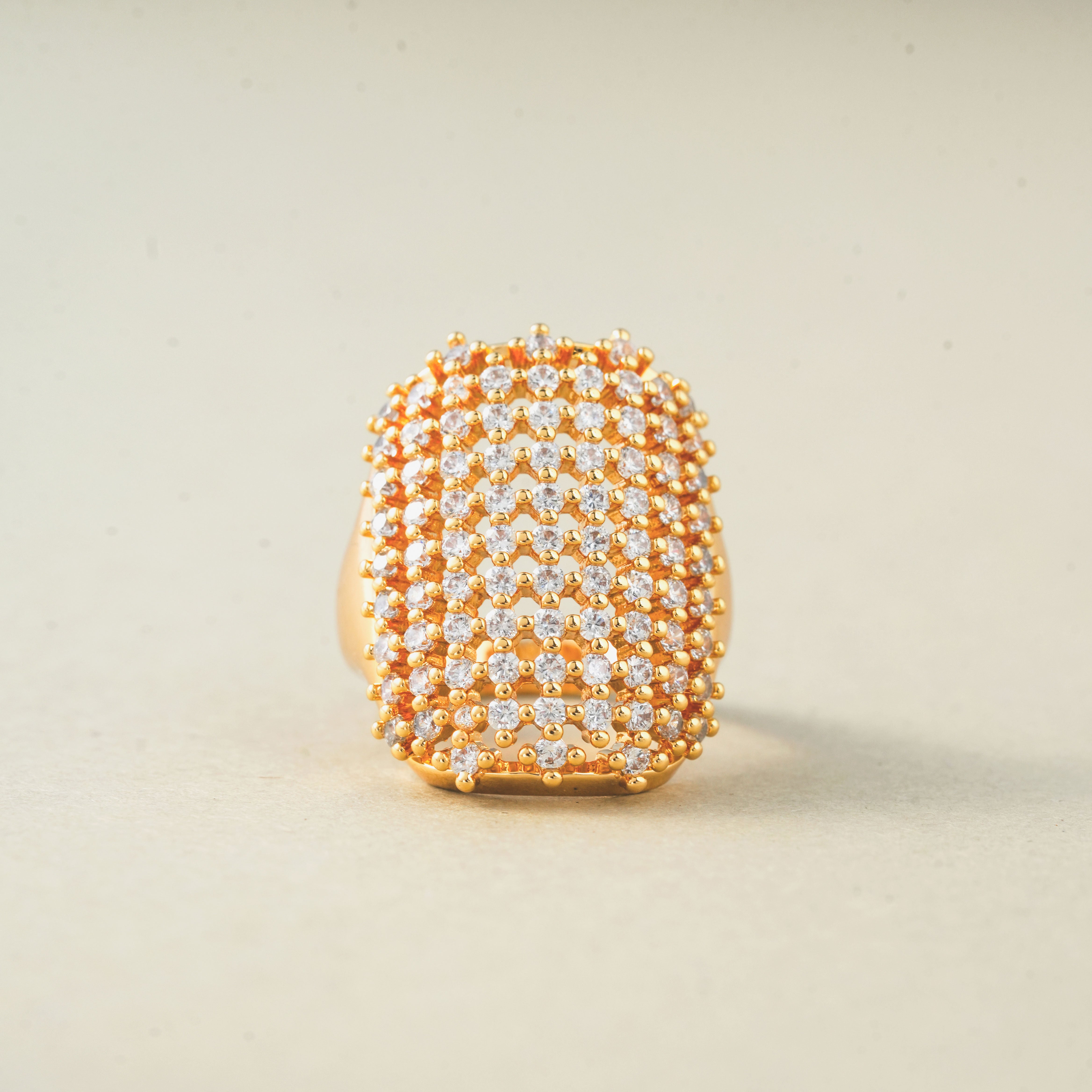 Elegant Dimond Shield Ring – Stylish Jewelry for Women & Girls