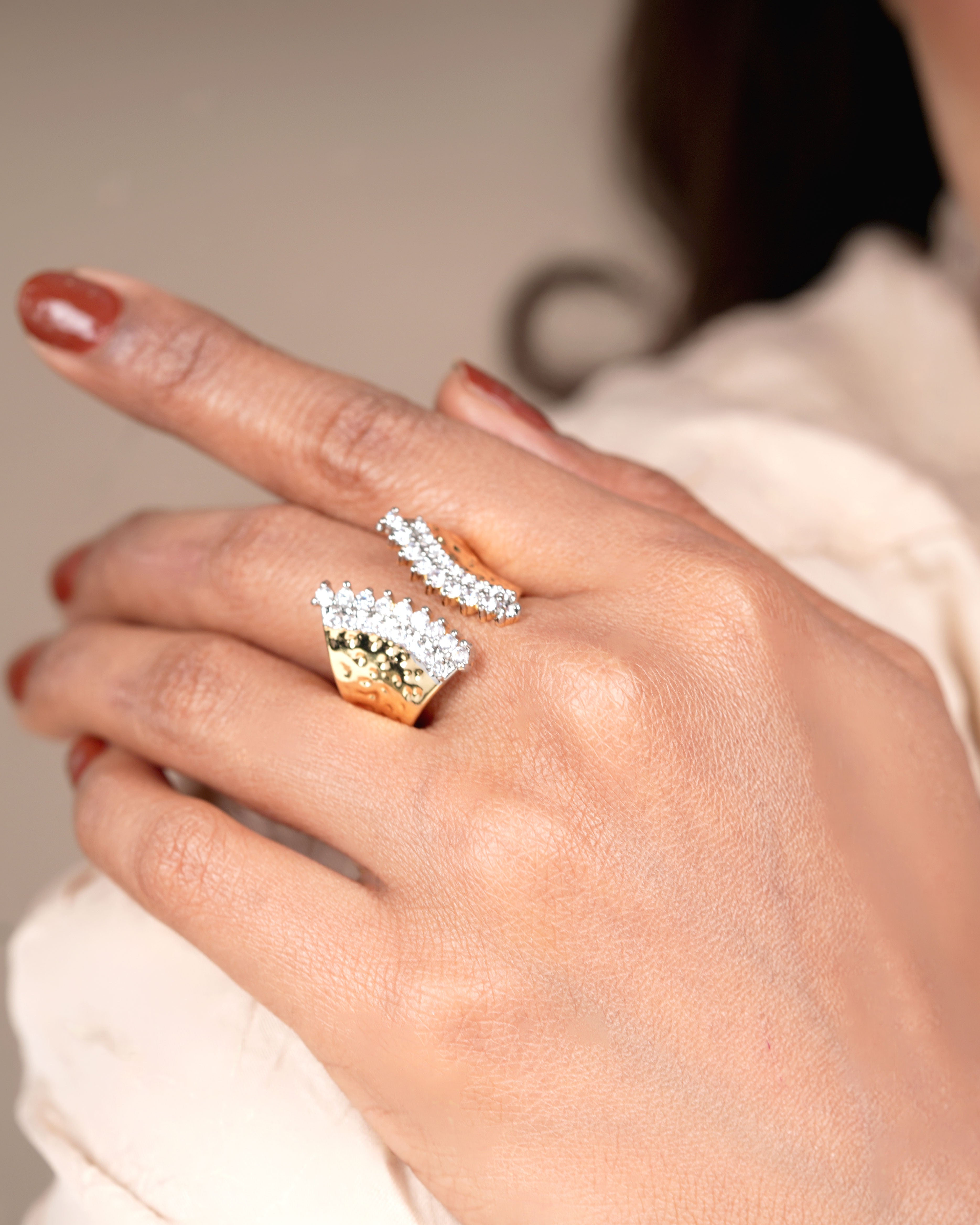 Elegant Double Start Ring – Stylish Jewellery for Women & Girls