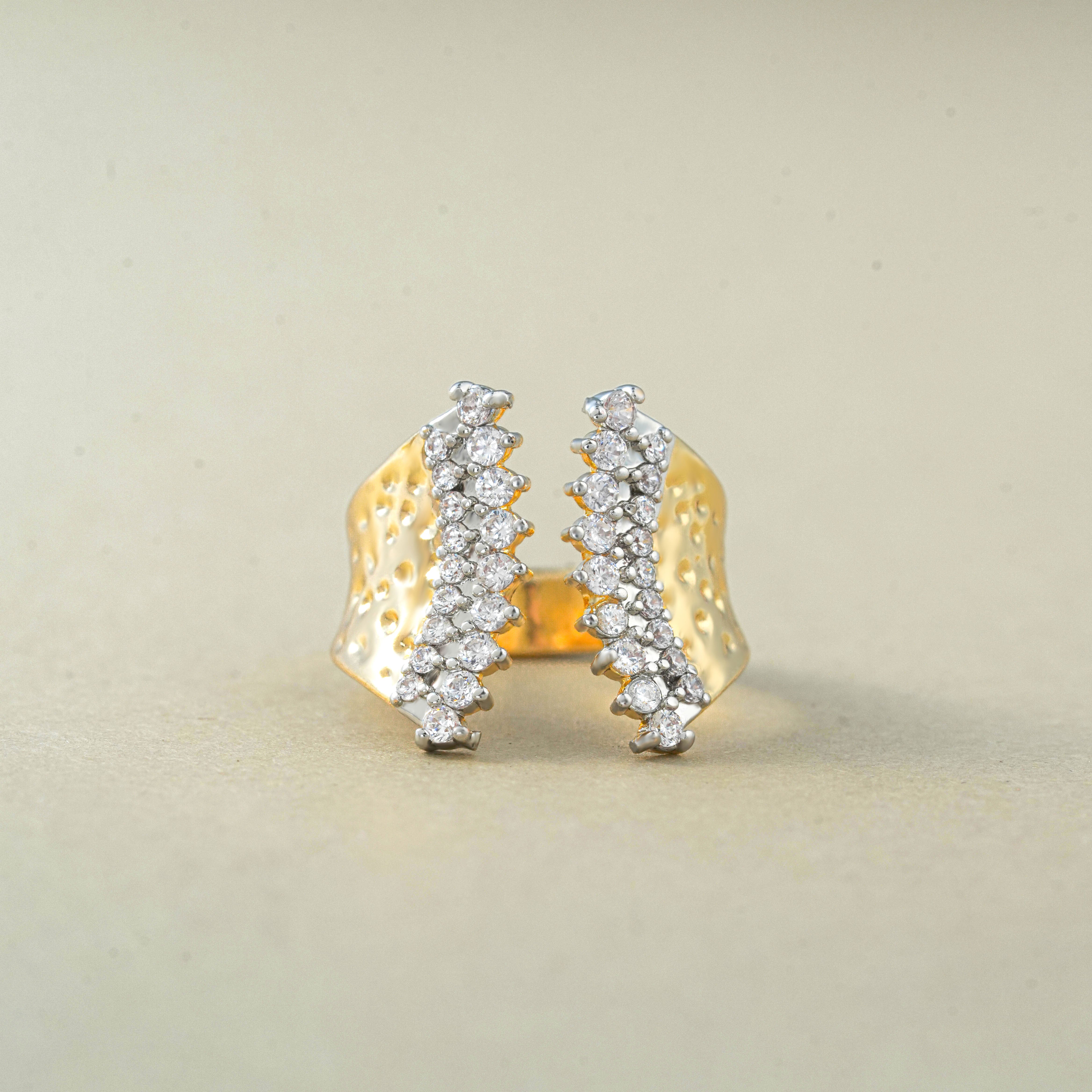 Elegant Double Start Ring – Stylish Jewellery for Women & Girls
