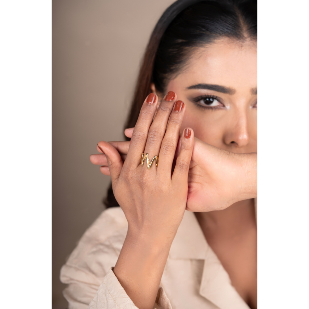 Elegant Zig Zag Ring – Stylish Jewellery for Women & Girls