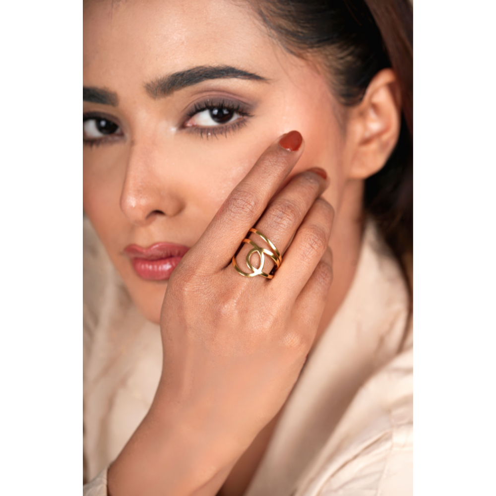 Elegant Random Line Ring – Stylish Jewellery for Women & Girls