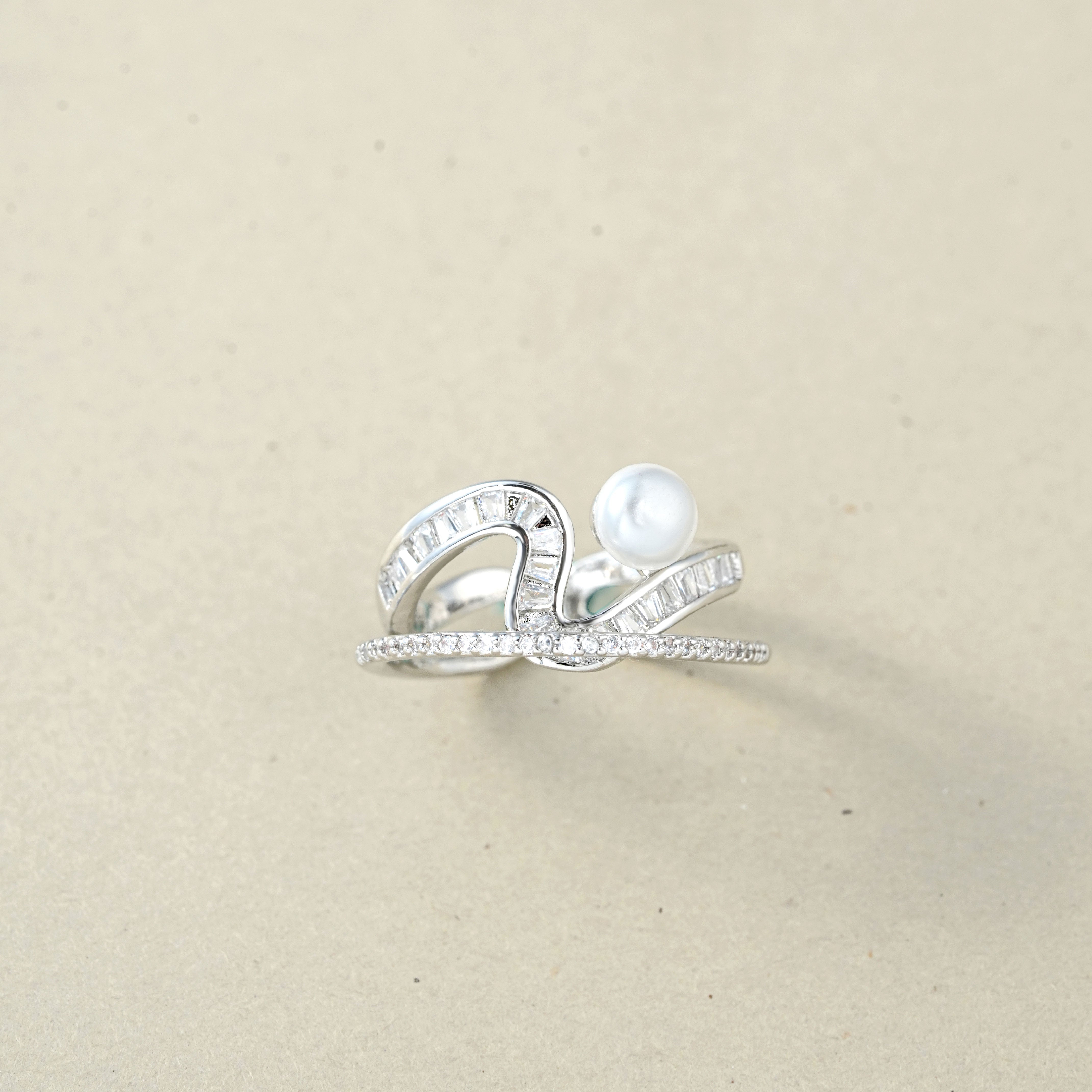 Elegant White Jem Ring – Stylish Jewellery for Women & Girls